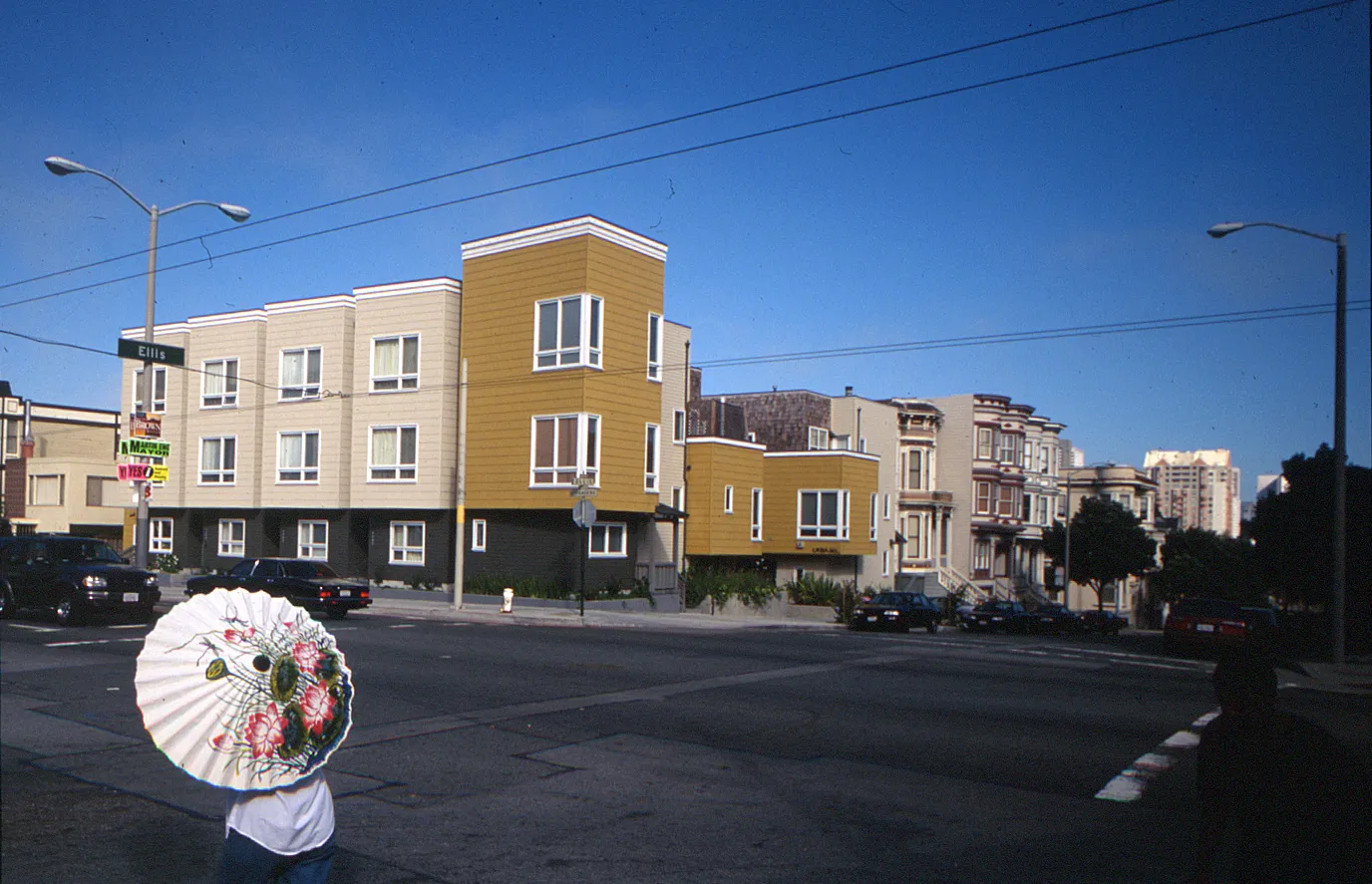 Exterior street view of Bell Mews in San Francisco. 