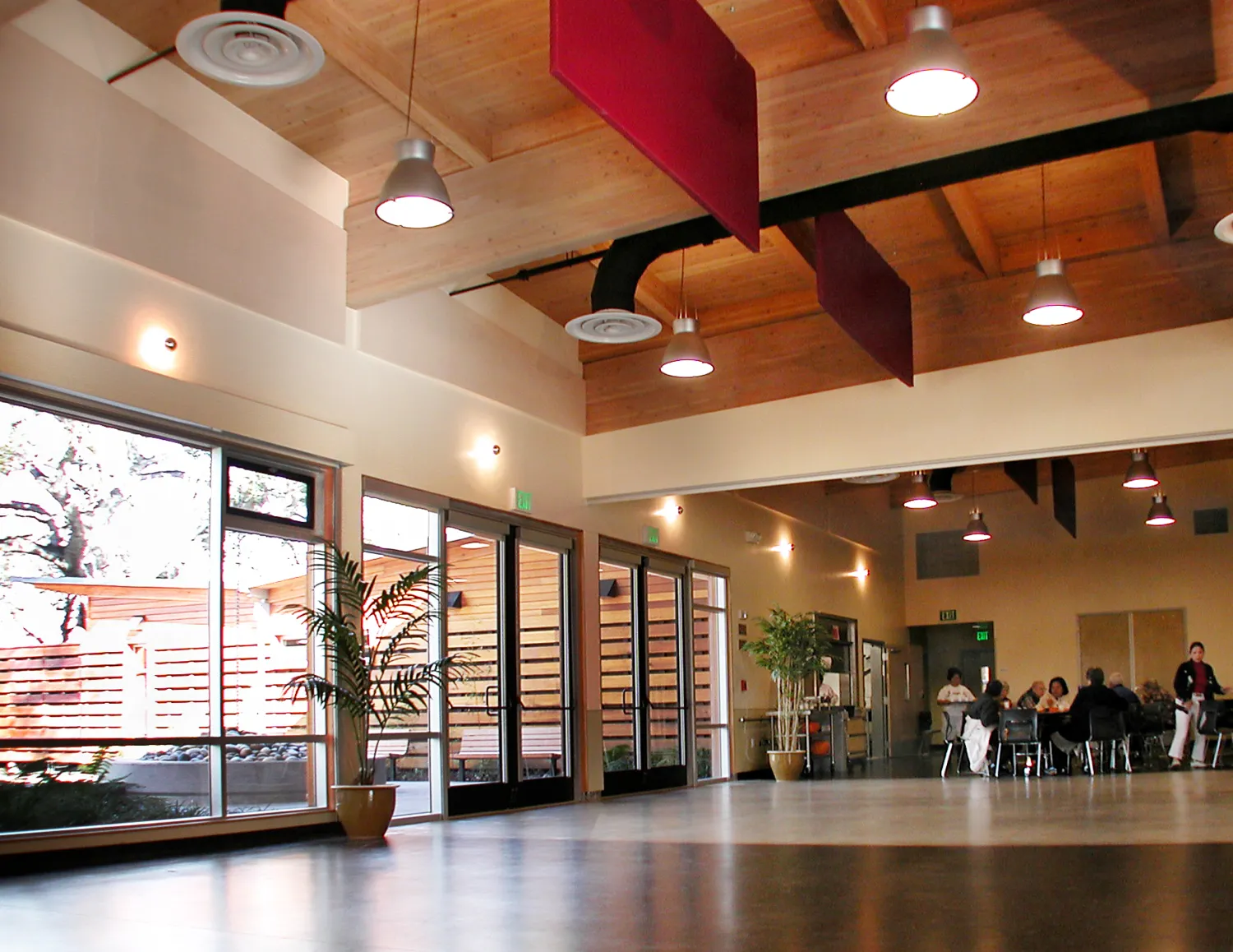 Interior of the community auditorium at Northside Community Center in San Jose, California.