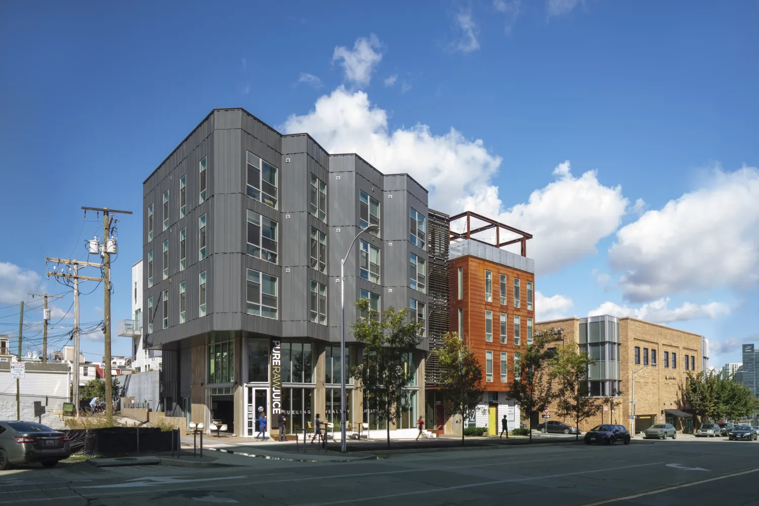 Exterior view of A2 Apartments in Baltimore, Maryland.