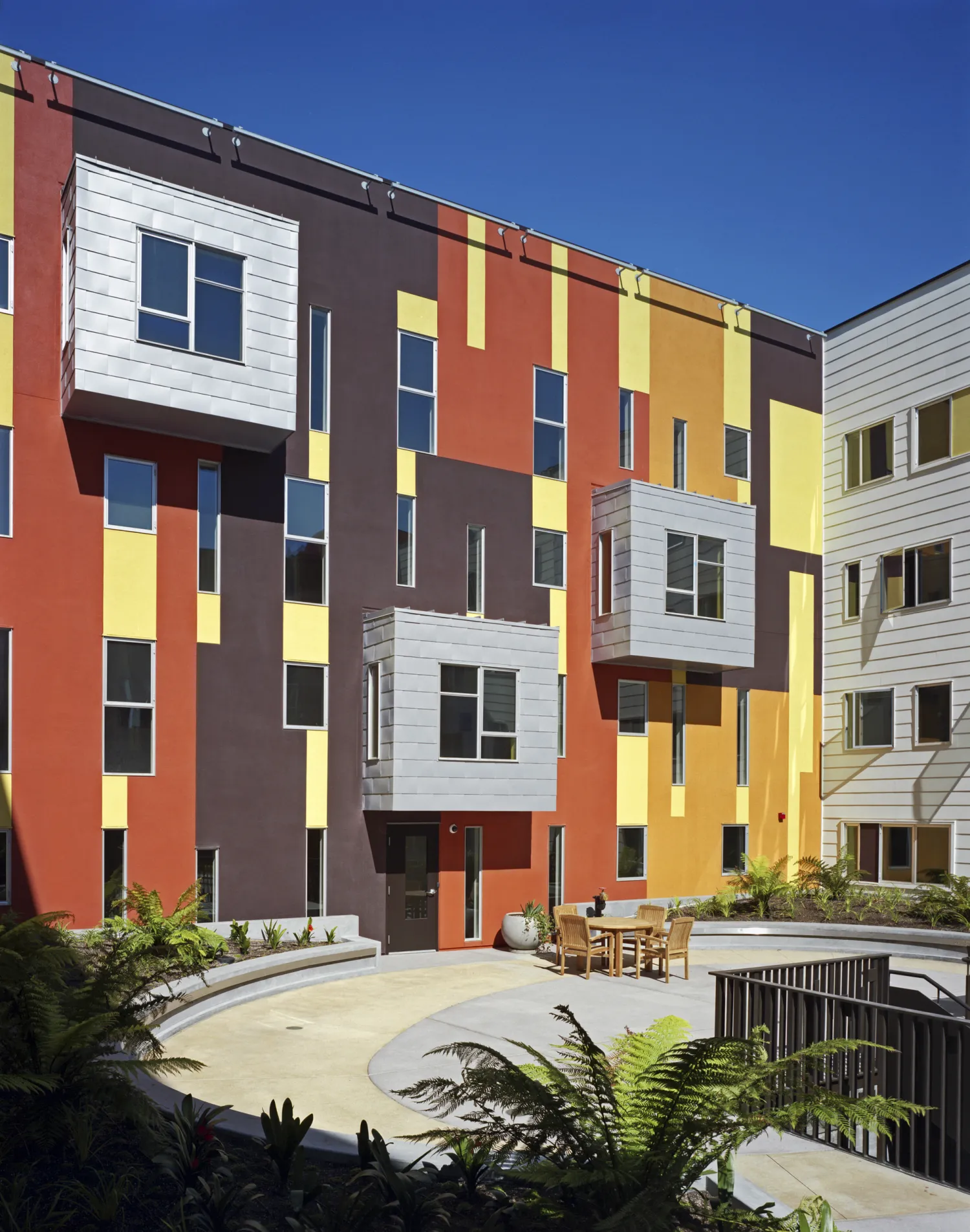 Upper level courtyard at Armstrong Place Senior in San Francisco.