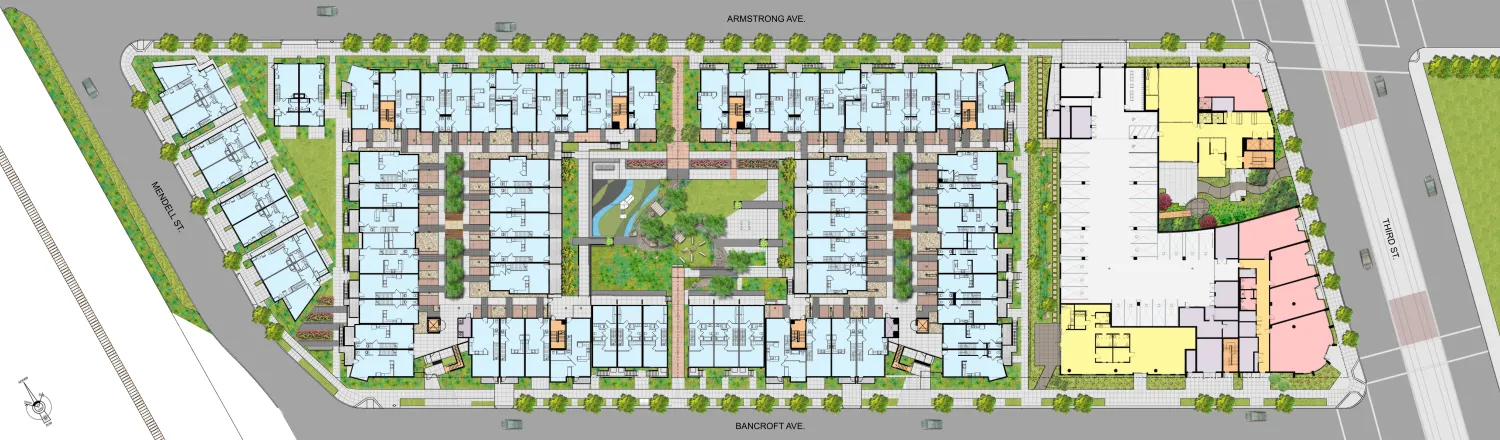 Site plan for Armstrong Place and Armstrong Place Senior in San Francisco.