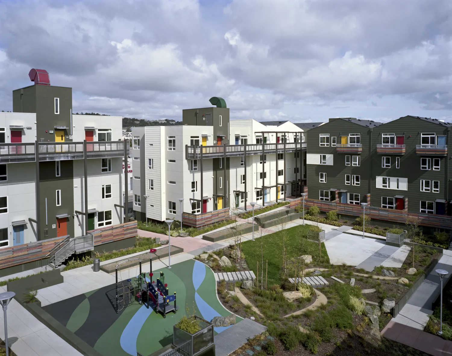 View of the courtyard in Armstrong Place in San Francisco.