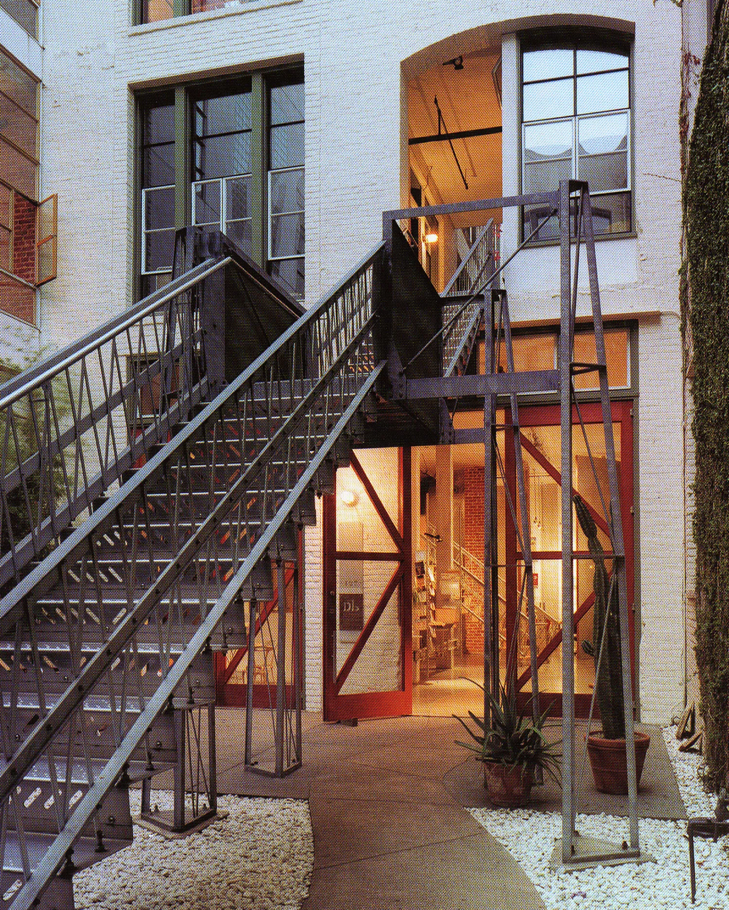 Courtyard outside of the David Baker Architects Office in the Clocktower Lofts in San Francisco.