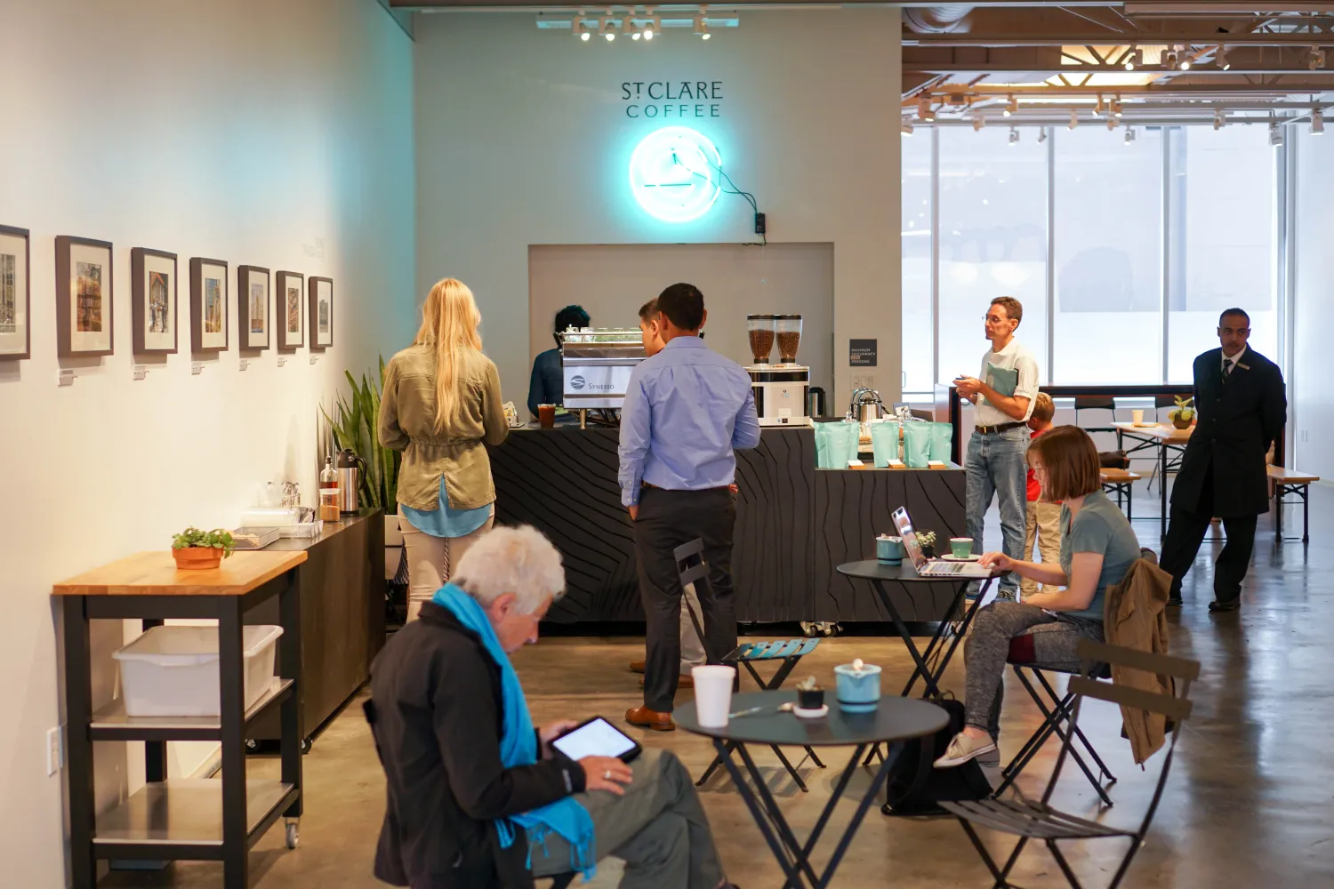 Interior of SPUR Urban Center Galleries / St. Clare Coffee in San Francisco.