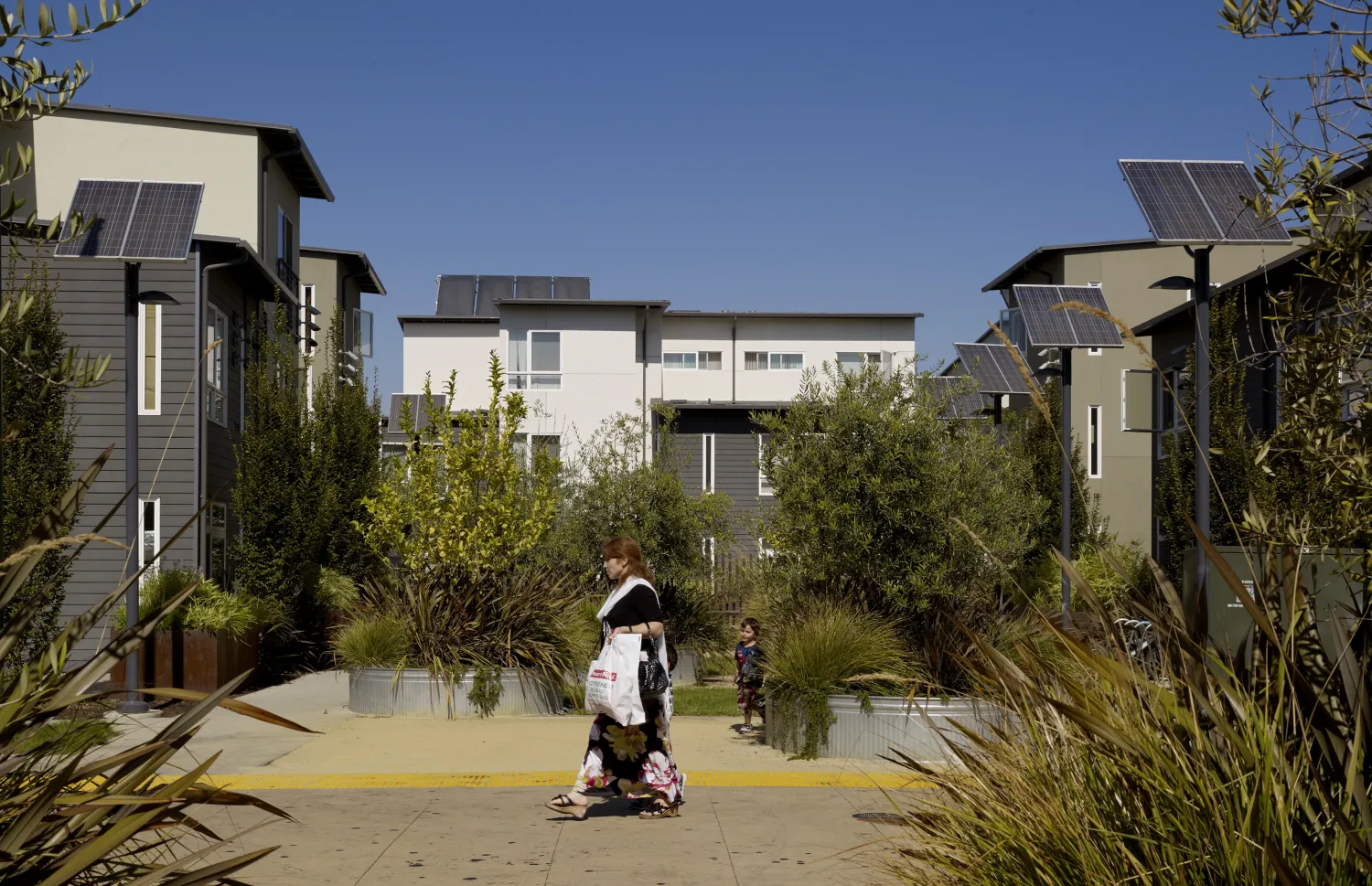 Exterior view of Tassafaronga Village in East Oakland, CA. 