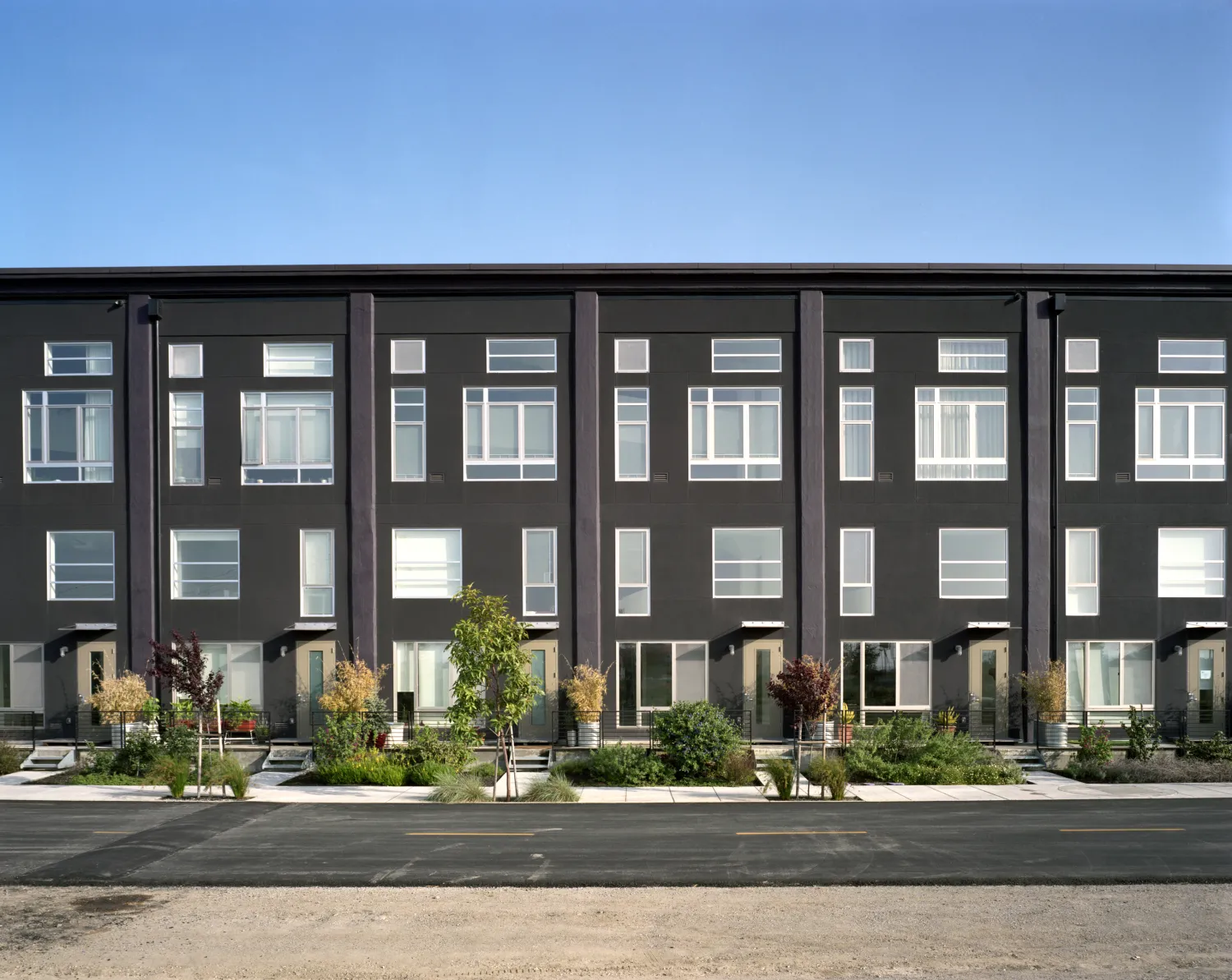 West facing elevation of Pacific Cannery Lofts in Oakland, California.