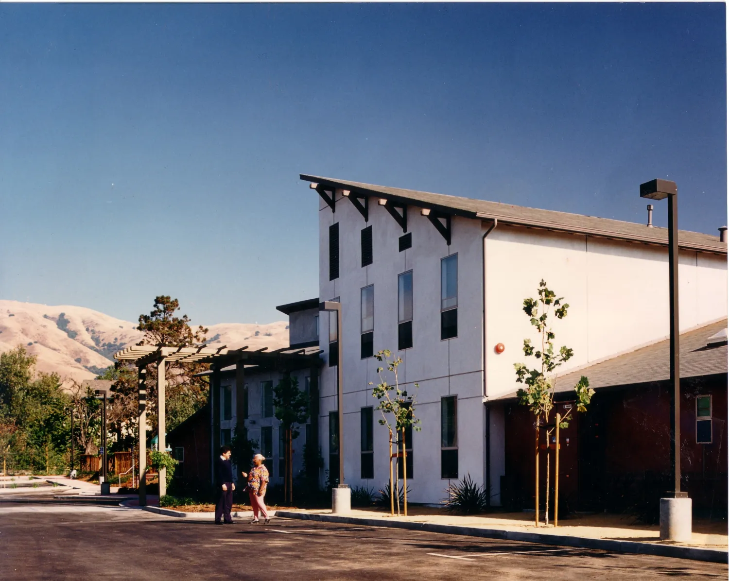Exterior view of Sunrise Village in Fremont, California.