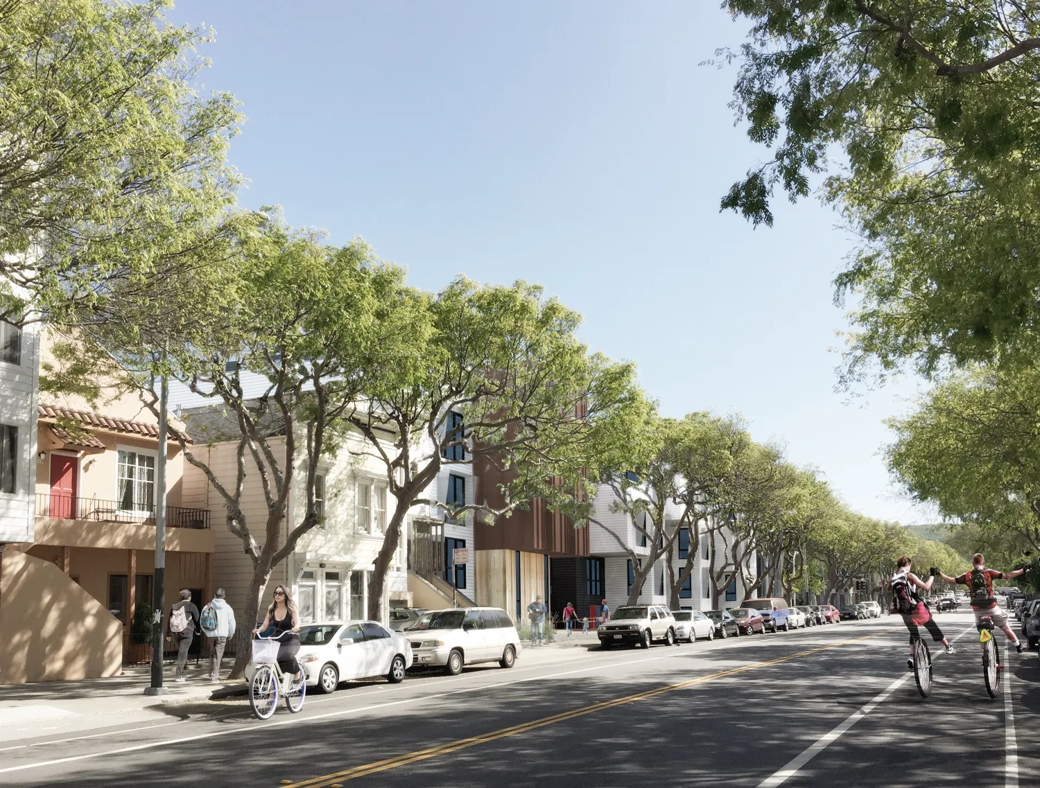 Exterior rendering of 2675 Folsom Street looking south in San Francisco.