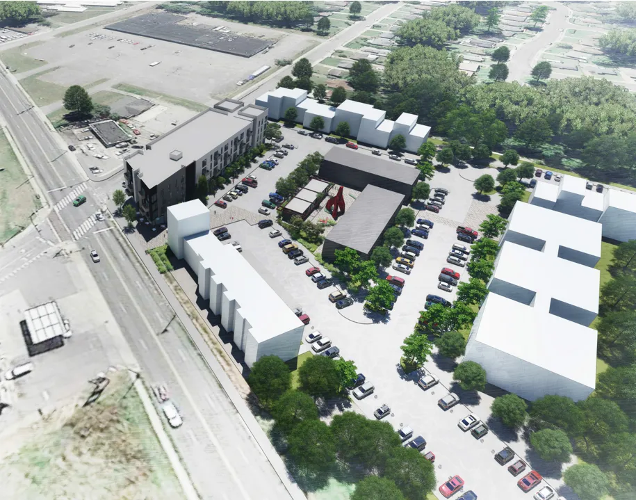 Aerial rendering for 26th and Clarksville in Nashville, Tennessee. 