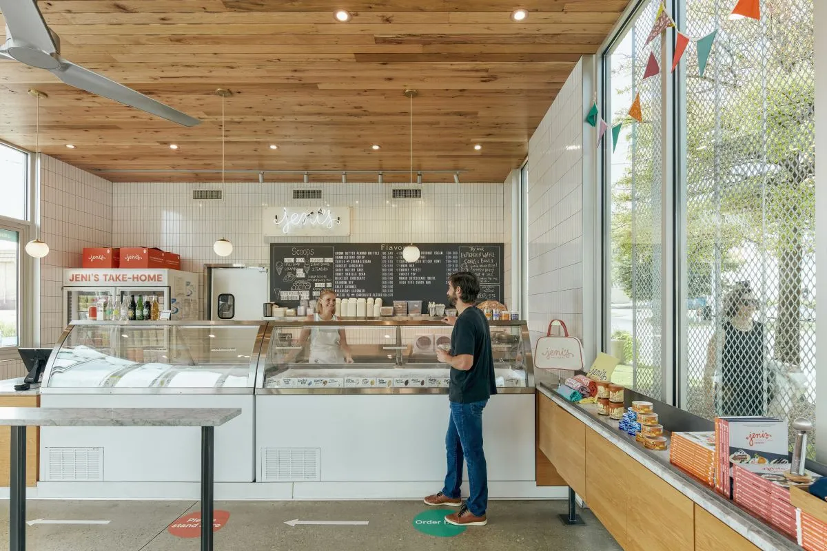 Inside Jeni's Ice cream in Birmingham, Alabama.