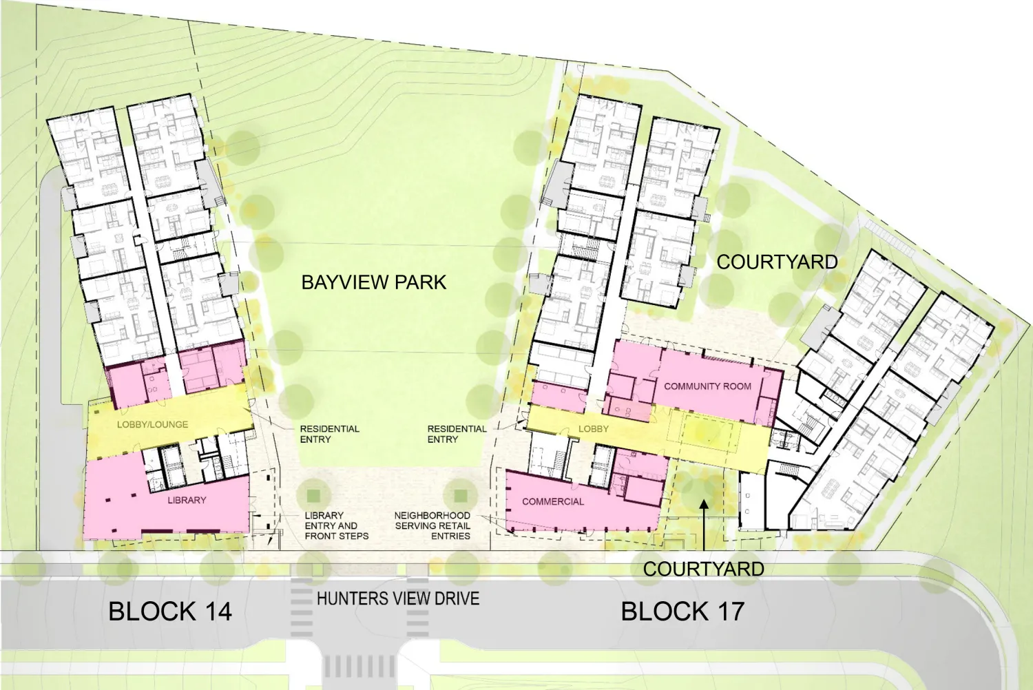 Site plan for Hunter’s View Phase 3 in San Francisco, Ca.