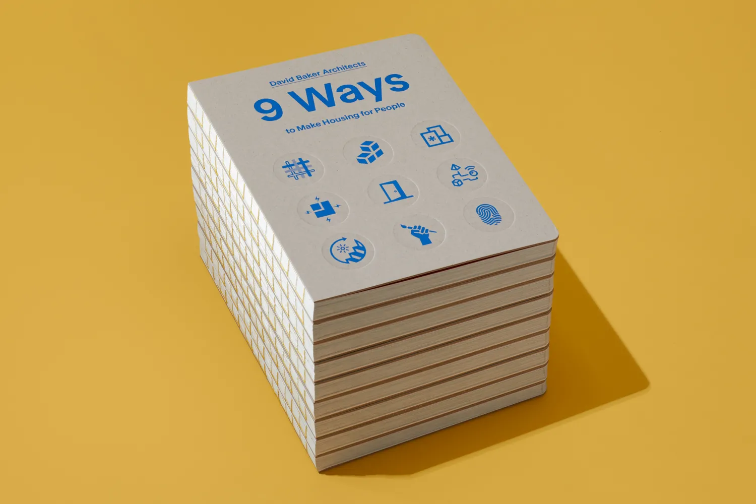 Stack of 9 Ways books on a yellow background