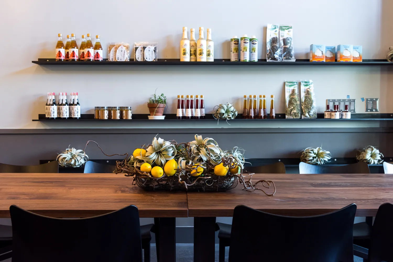 Custom adjustable height table at Civic Kitchen in San Francisco.