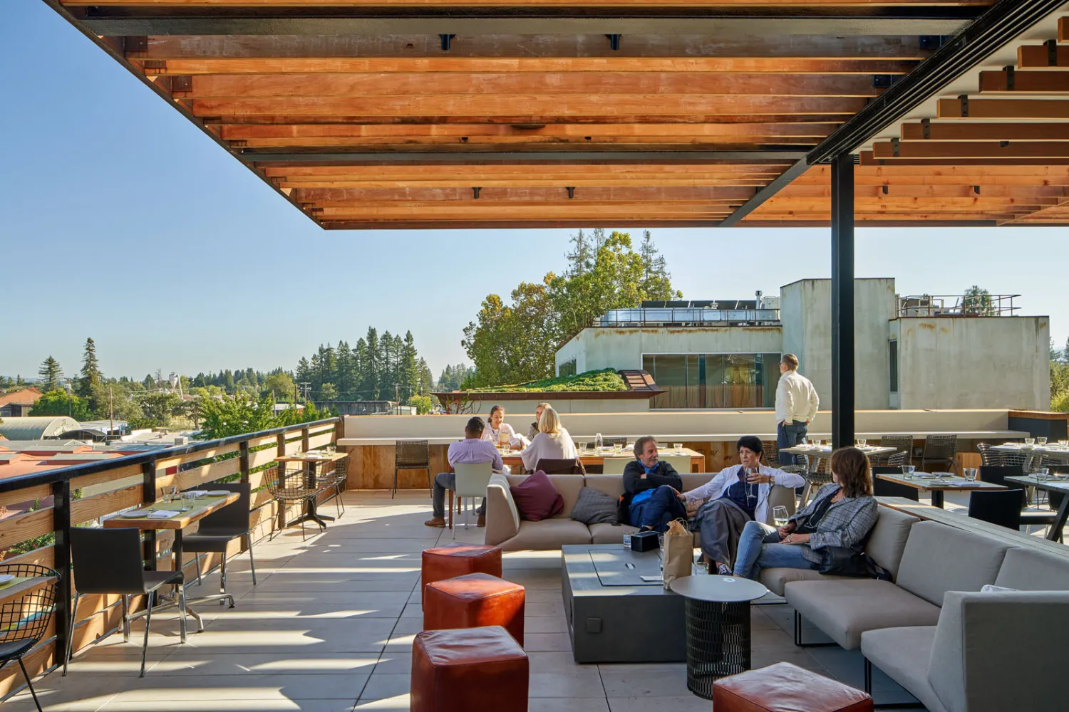 Rooftop bar at Harmon Guest Housing in Healdsburg, Ca.