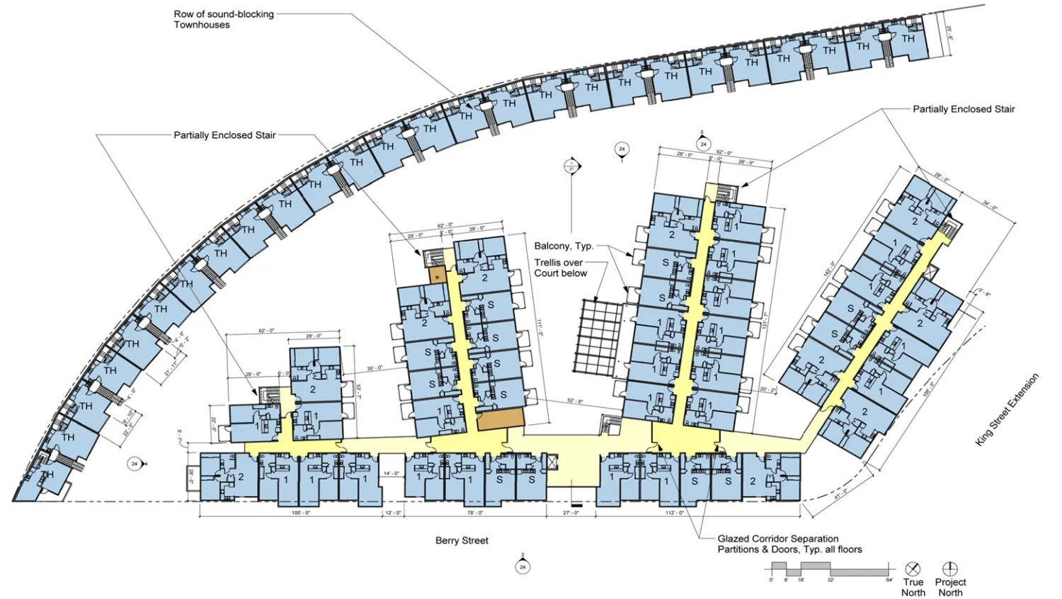 Typical upper level plan for Crescent Cove in San Francisco.