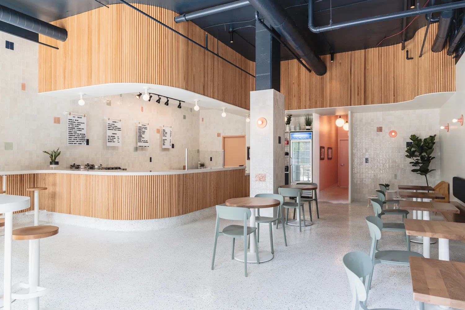 Interior view of Big Spoon Creamery in Huntsville, Alabama.