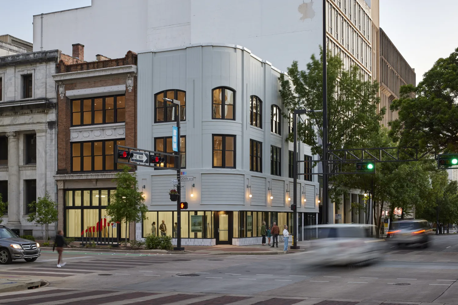 Exterior street view of 2nd and 20th in Birmingham, Alabama.