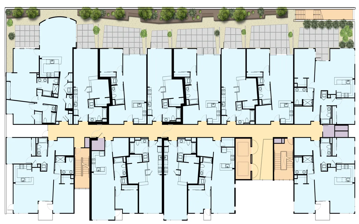 Second level site plan for 200 Second Street in Oakland, California.