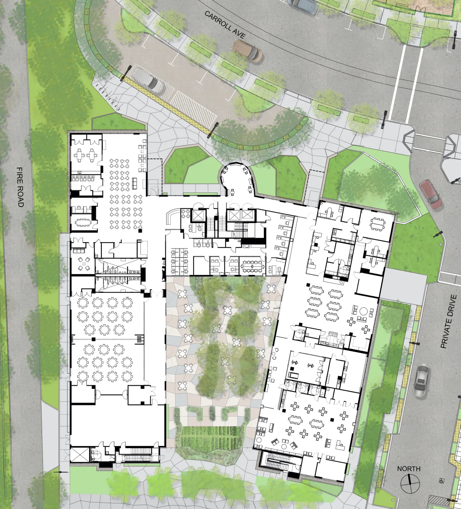 Level one site plan of Dr. George Davis Senior Building in San Francisco.