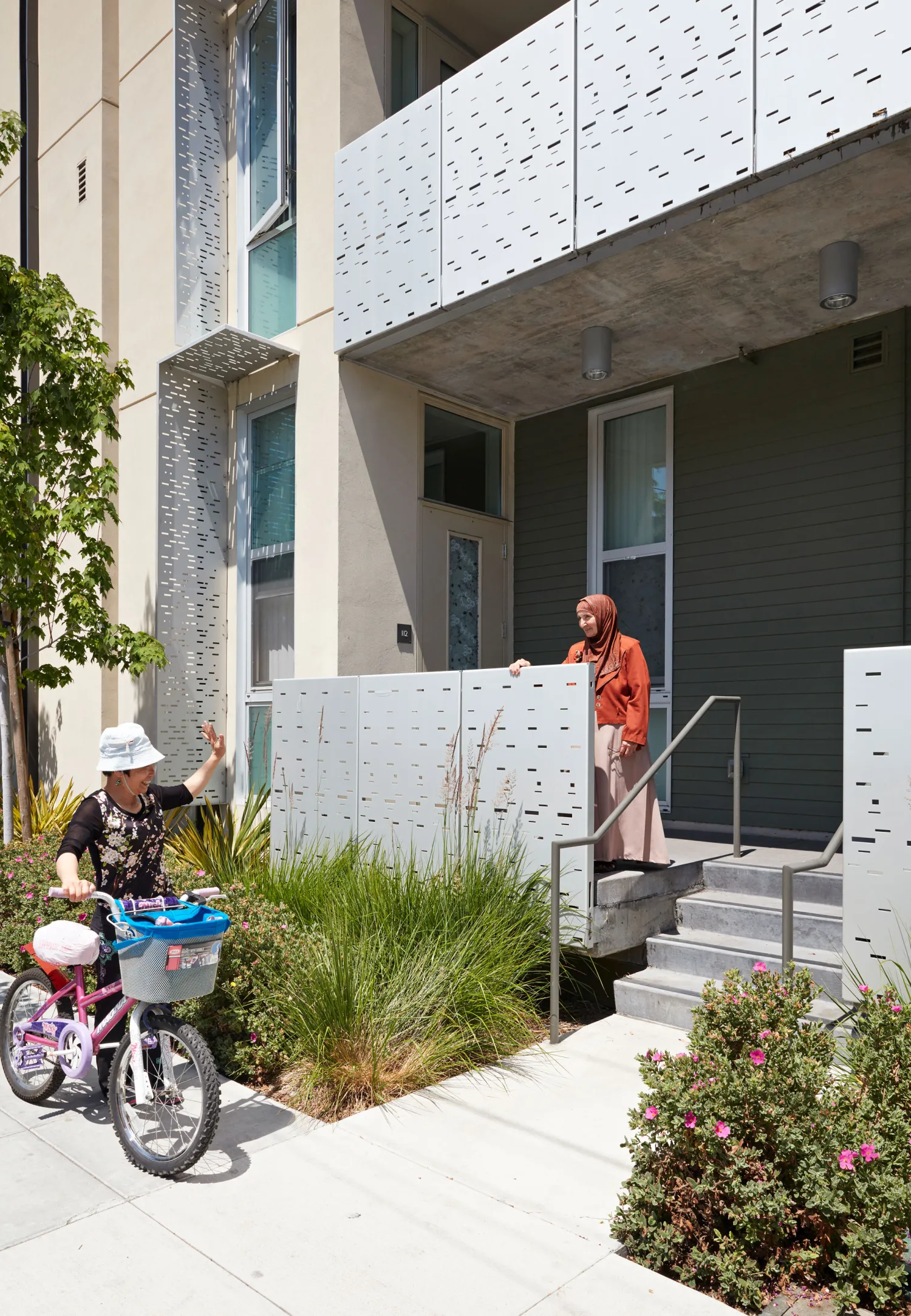 Residential stoop at Lakeside Senior Housing in Oakland, Ca.