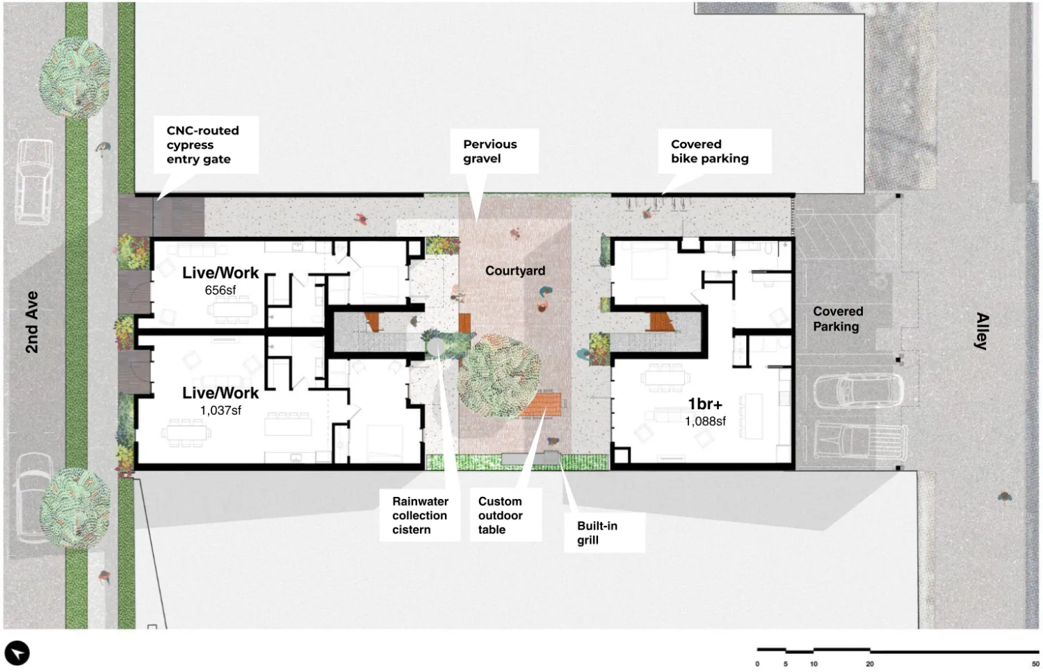 Site plan for 2323 Second Avenue South in Birmingham, Alabama.