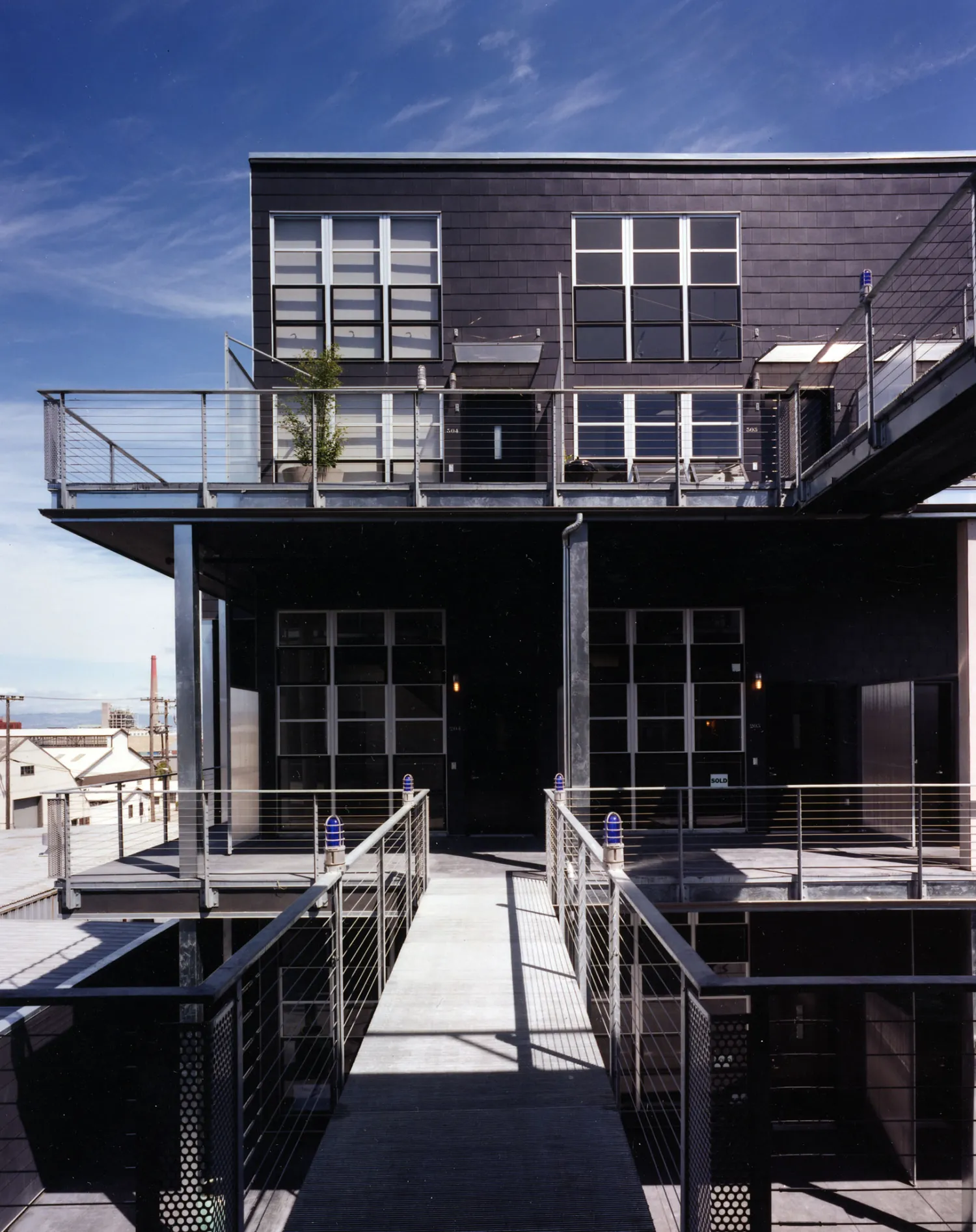 Central courtyard at Indiana Industrial Lofts in San Francisco.