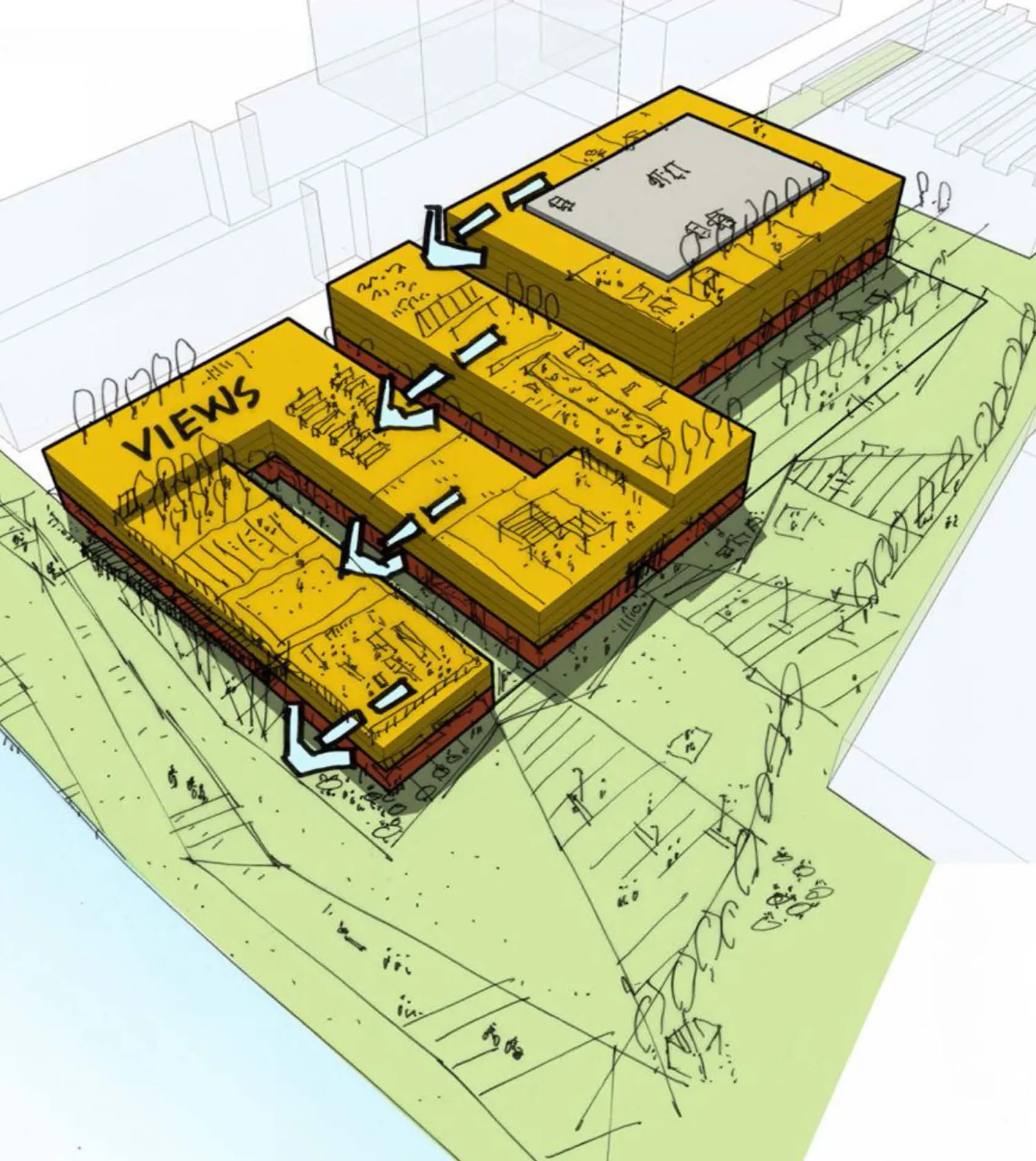 3D diagram of the potential views for Pier 70 in San Francisco.