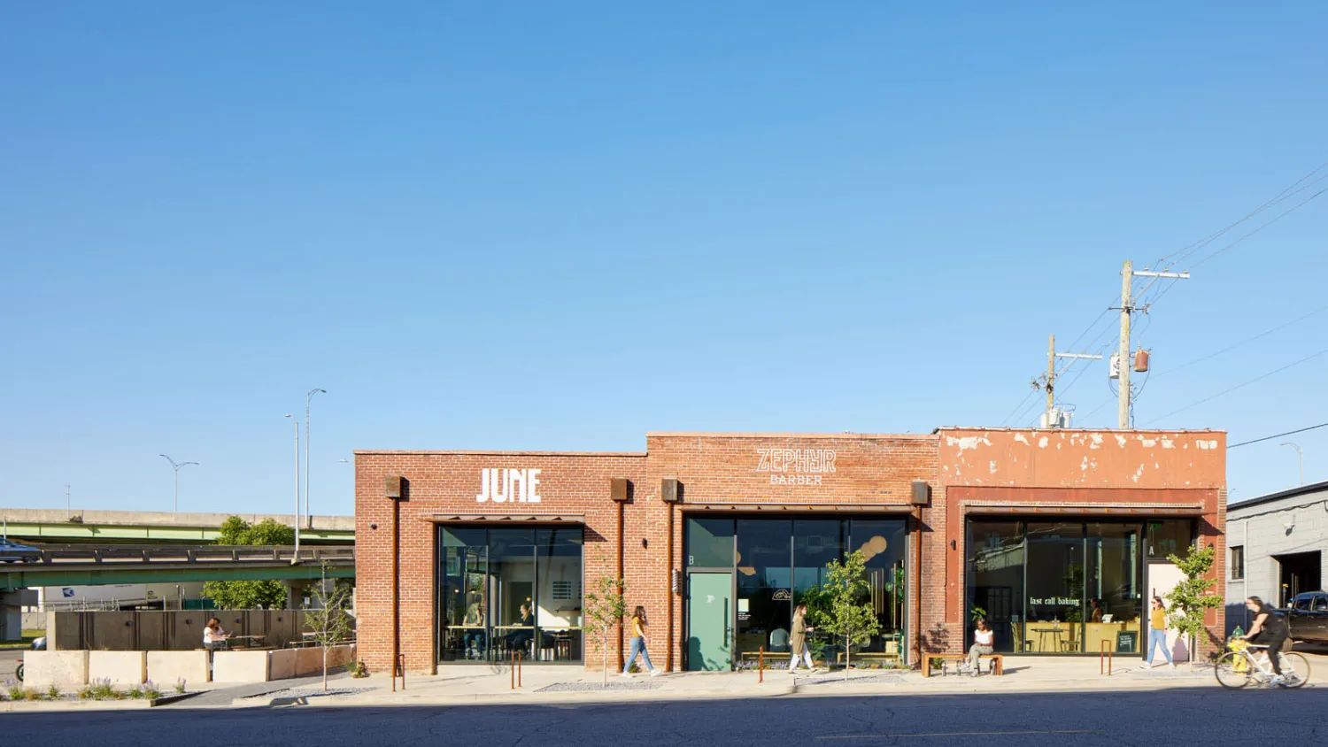 Exterior of the front of the Bandsaw Building in Birmingham, Alabama.