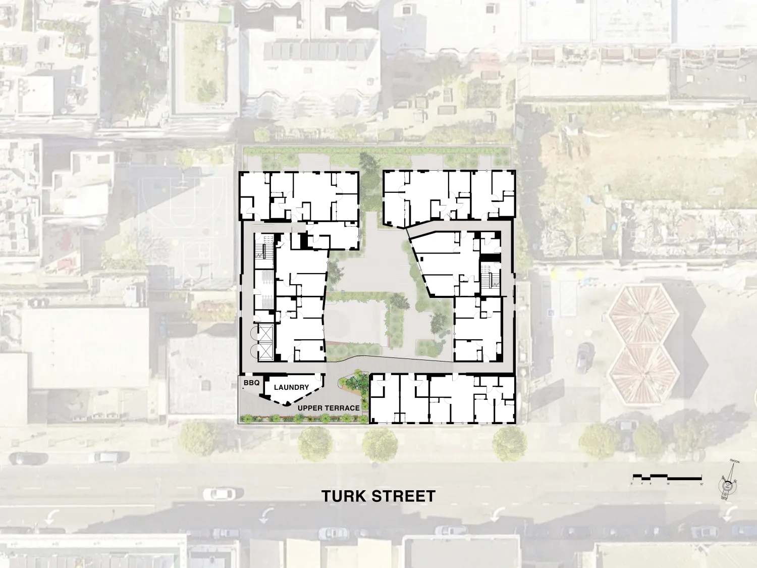 Level eight site plan for 850 Turk.