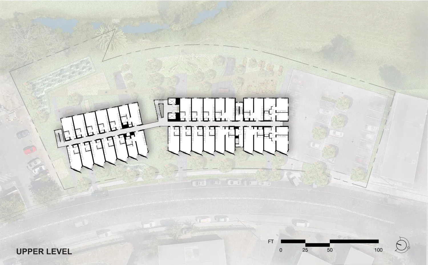 Upper-level site plan for Blue Oak Landing in Vallejo, California.