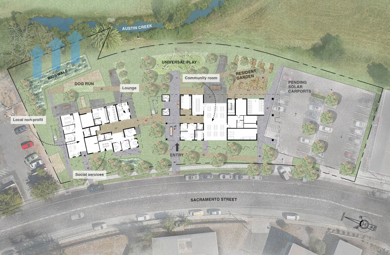 Site plan for Blue Oak Landing in Vallejo, California.