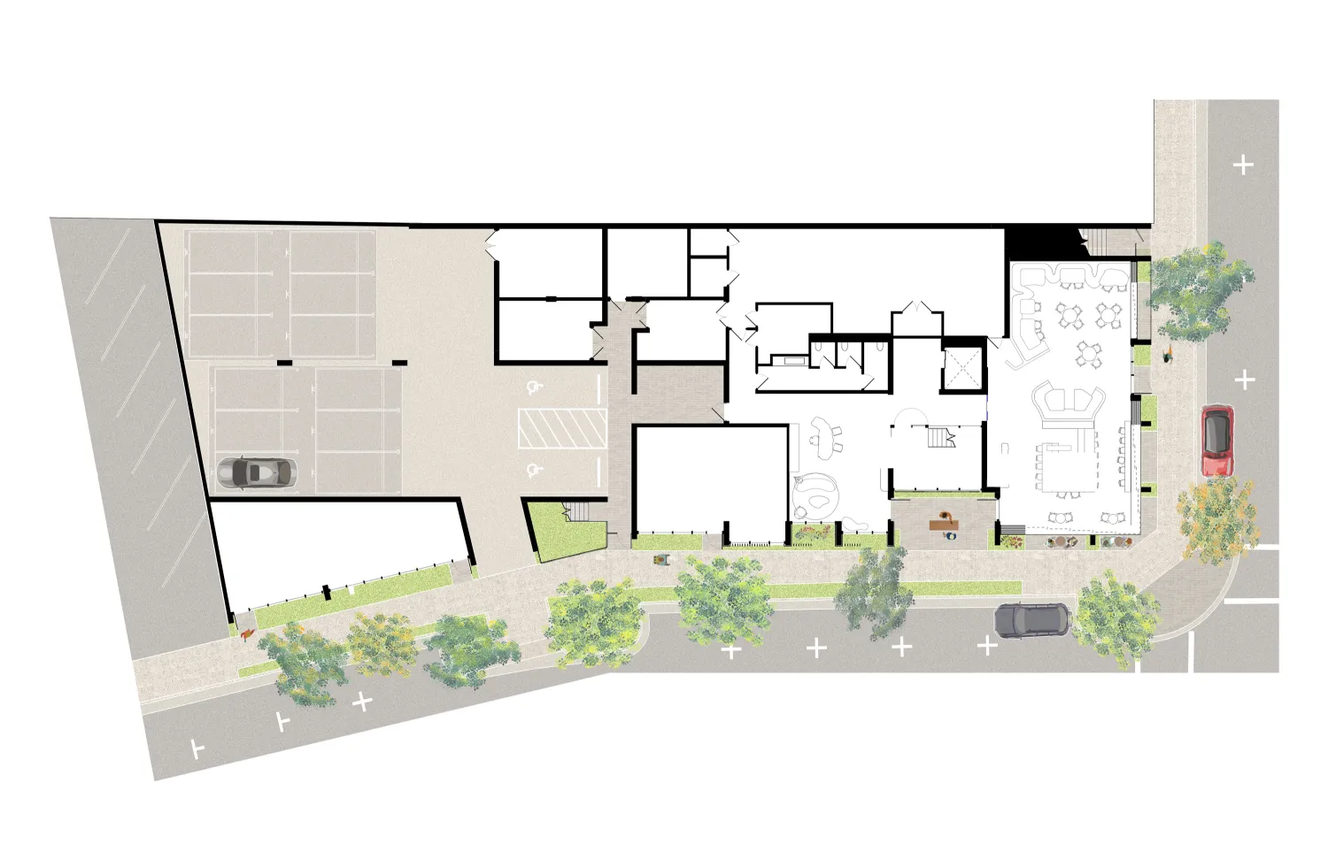 Level one floor plan for HH Residences.