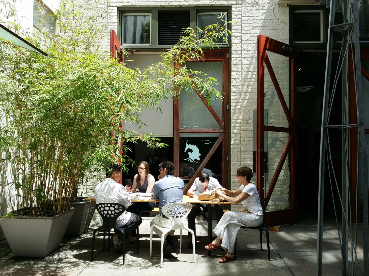 Courtyard at the clock tower lofts.