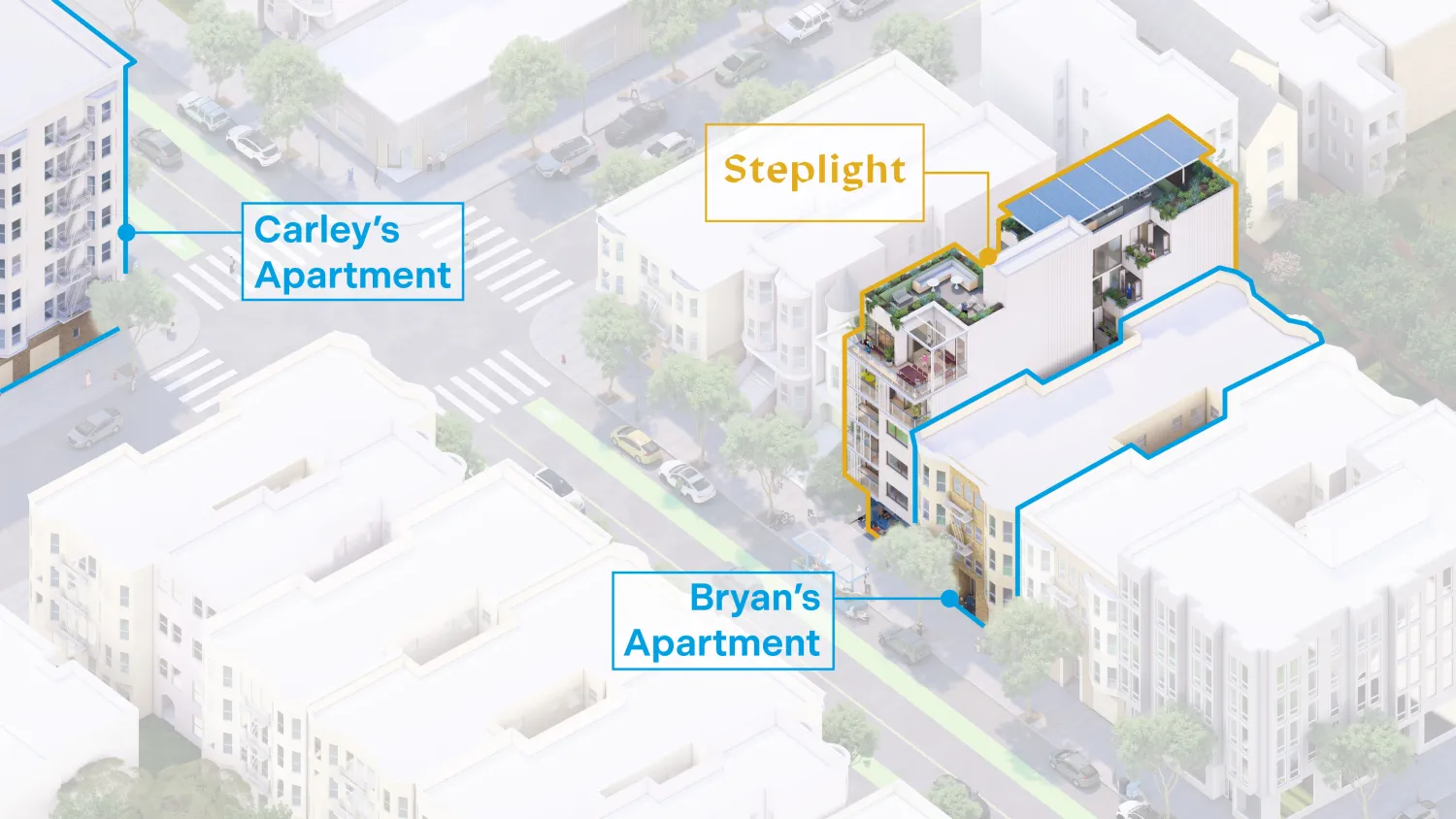 Axonometric drawing of neighborhood 