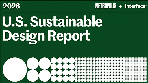 White type on dark green ground - title slide for US Sustainable Design Report 2026