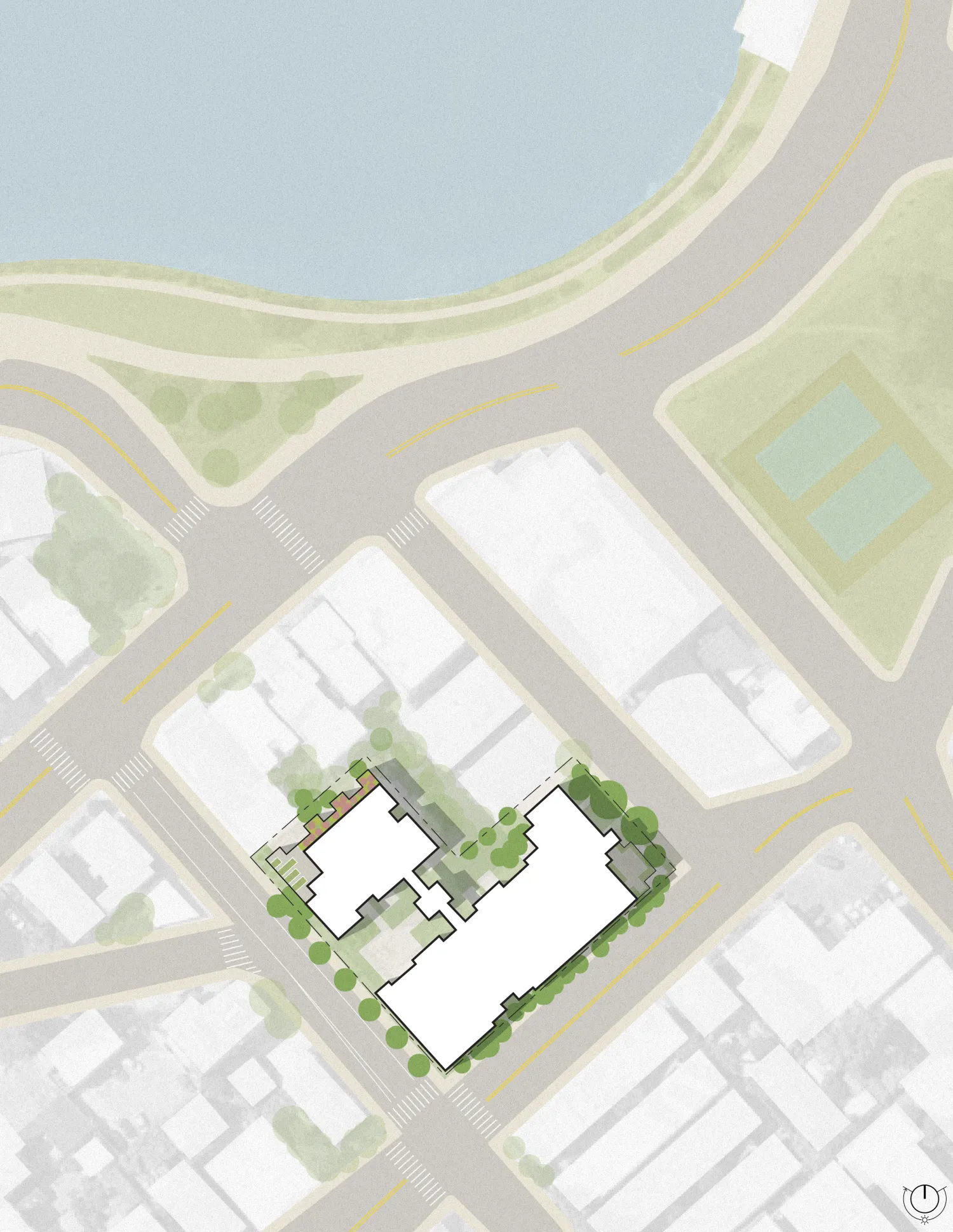 Site plan of Lakeside Senior Apartments in Oakland