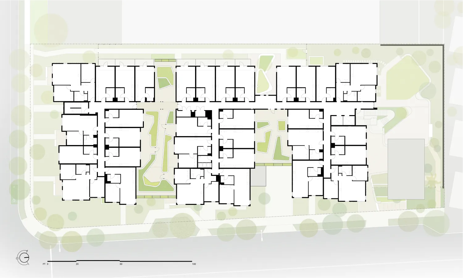 Floor 2 presentation plan (with north arrow)