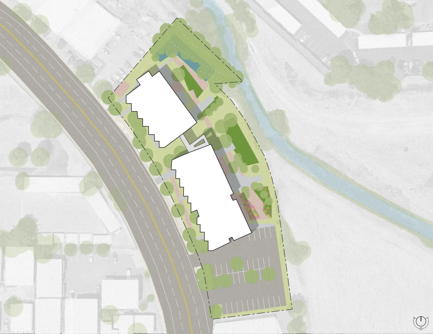 Site plan of multi-family housing project