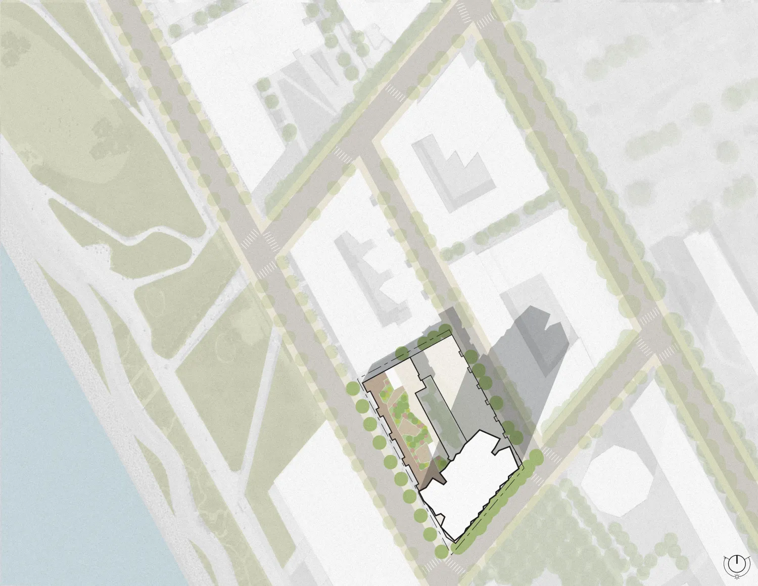 Site plan of apartment building on Treasure Island