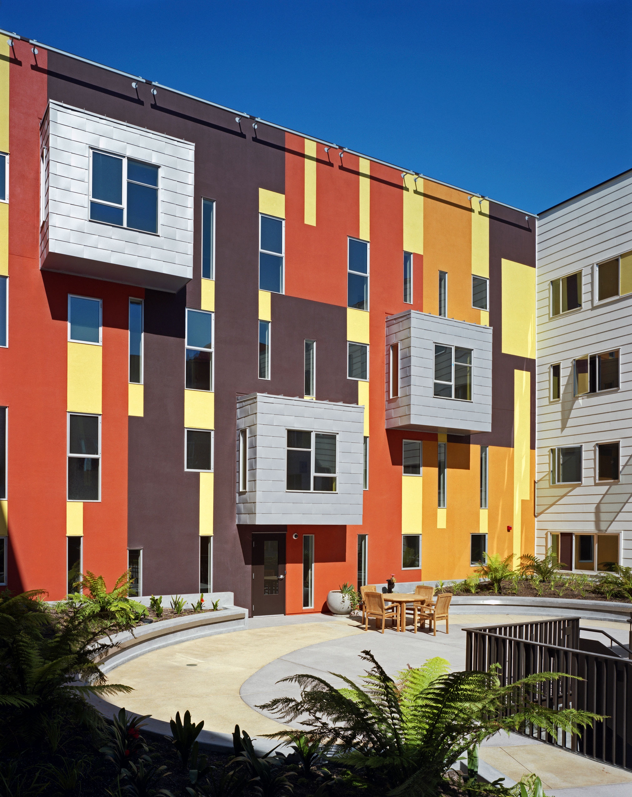 Upper level courtyard at Armstrong Place Senior in San Francisco.