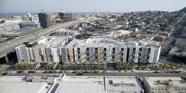 Aerial view of Potrero 1010 in San Francisco, CA.