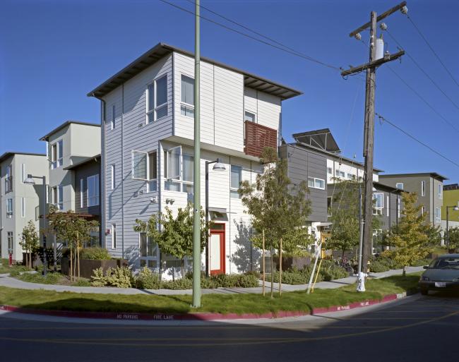 Exterior view of Tassafaronga Village in East Oakland, CA. 