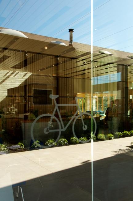 Glass bike symbol at h2hotel in Healdsburg, Ca.
