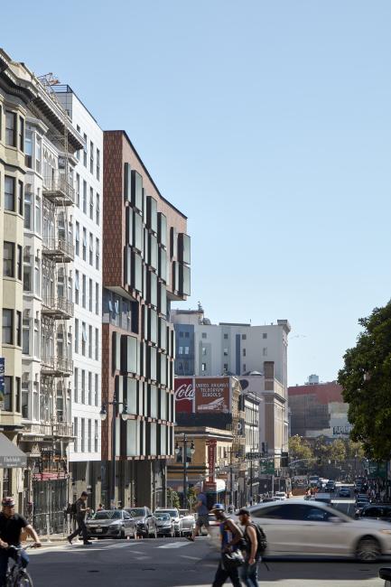 Street View of 222 Taylor Street, affordable housing in San Francisco.