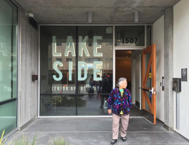 Entrance to Lakeside Senior Housing in Oakland, Ca.