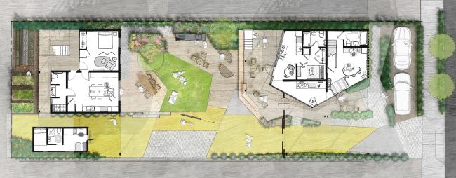 Site plan for  More-Plex, a competition entry for kit-of-parts collaborative housing.