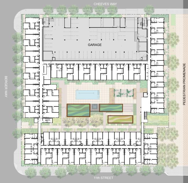 Upper level site plan for Union Flats in Union City, Ca.
