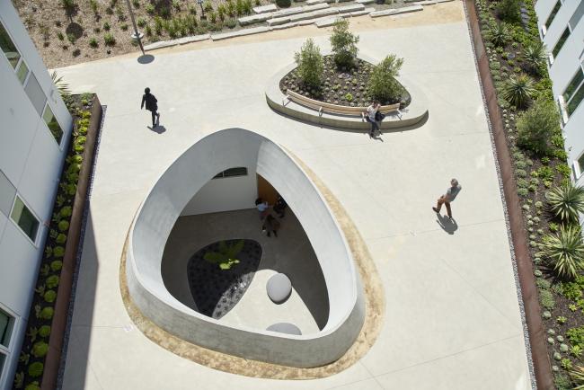 Aerial view of oculus at 901 Fairfax Avenue in San Francisco, CA.
