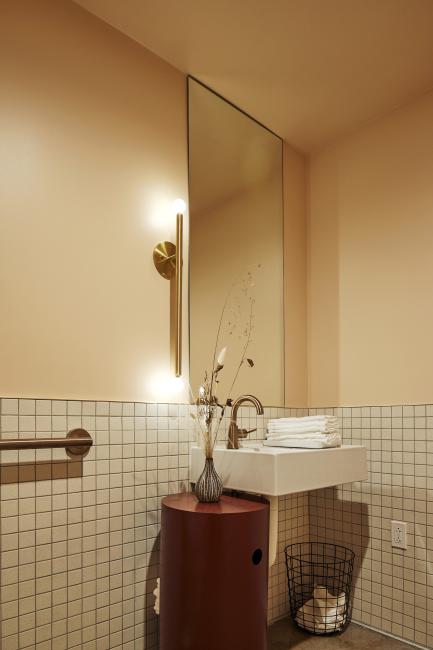 Interior bathroom at Golden Age Wine in Mountain Brook, AL.