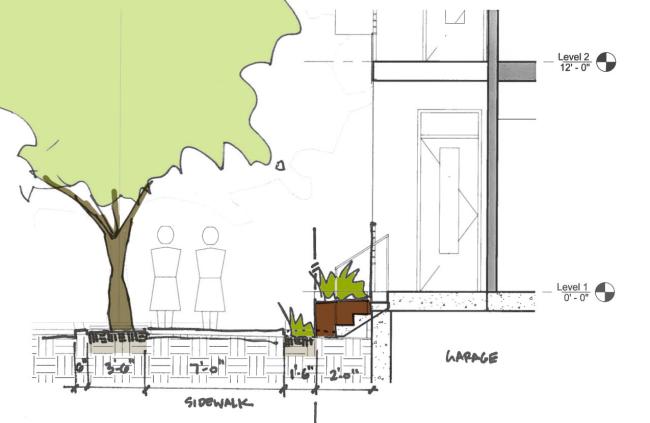 Sketch study for Lakeside Senior Housing in Oakland, Ca.